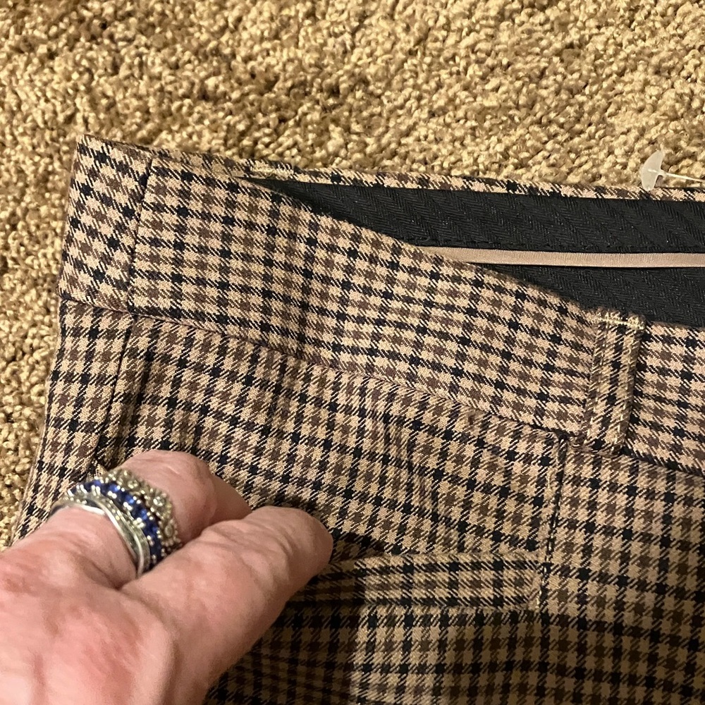 Banana Republic Black, Brown, & Tan Checkered Pants. Sloan. Size 12. NICE! NWT - Picture 6 of 8